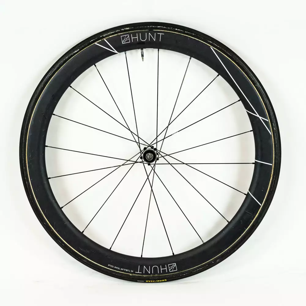 HUNT 45 Team Issue - Disc Front Wheel - Tubular - Carbon #1 2 HUNT 45 Team Issue - Disc Front Wheel - Tubular - Carbon #1 - Billede 2